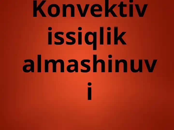 Konvektiv issiqlik almashinuvi