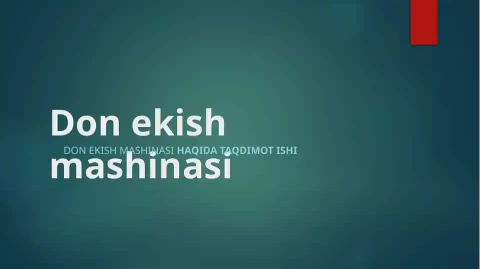 Don ekish mashinasi