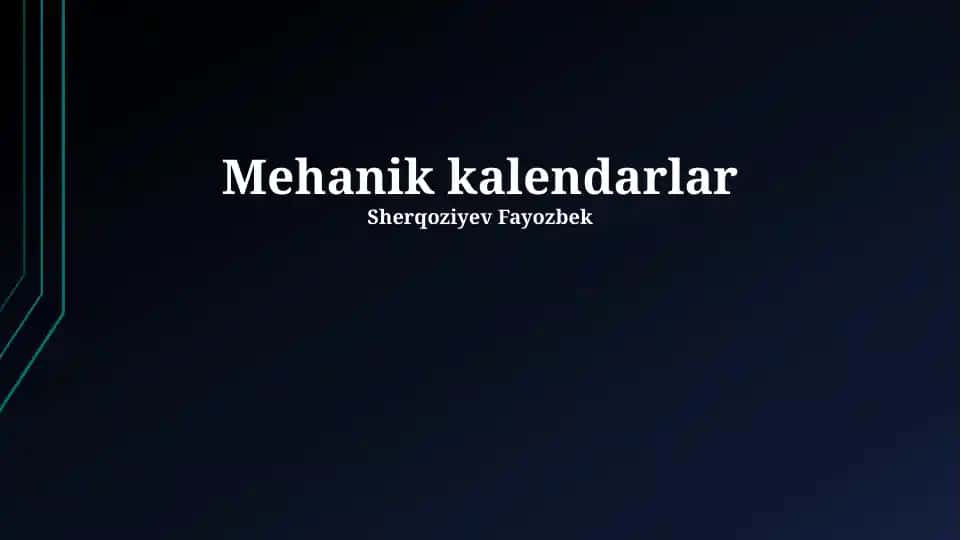 Mexanik kalendarlar