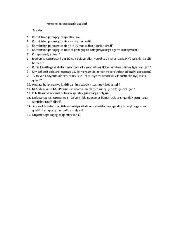 Korrektsion pedagogik asoslari
