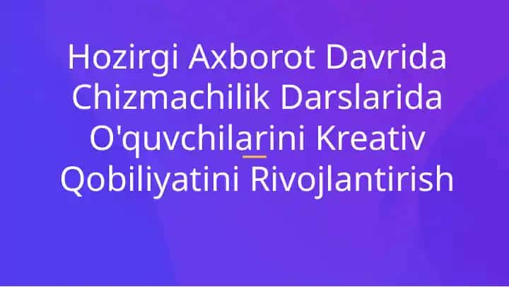 chizmachilikda kreativlik