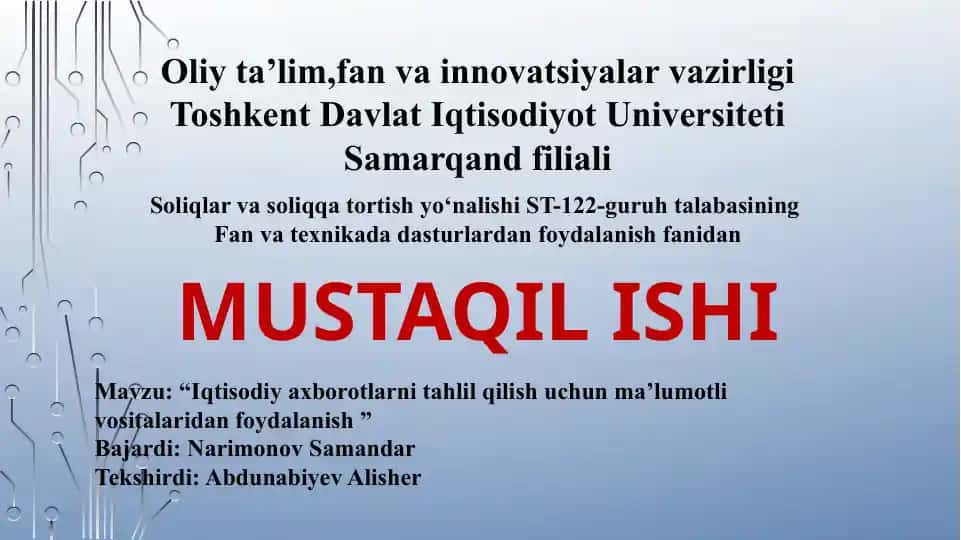 Fan va innovatsiyalar