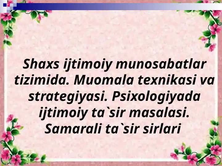 Psixologiyada Ijtimoiy Munosabatlar