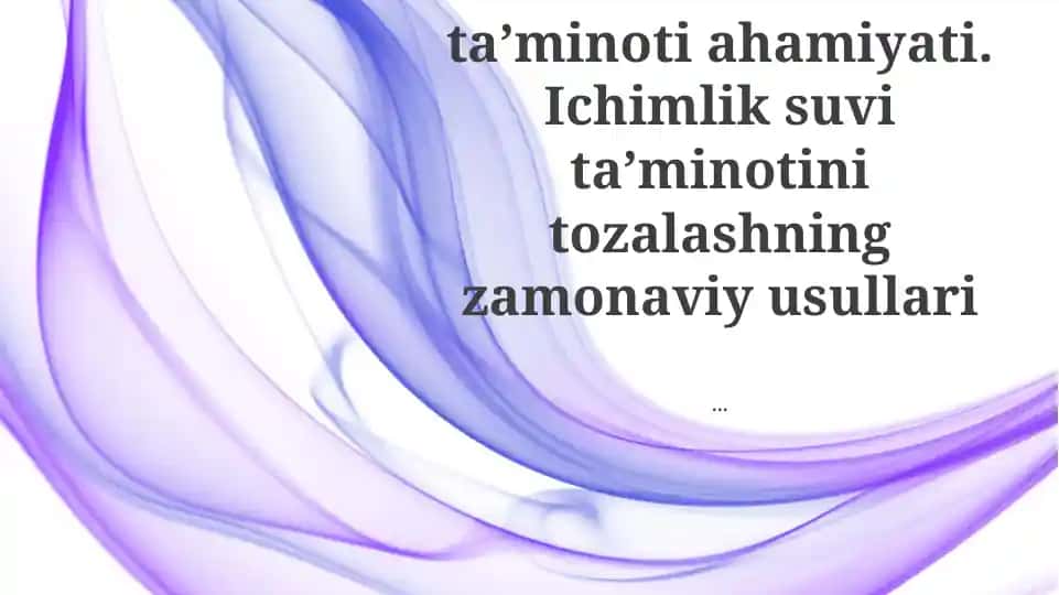 Zamonaviy Suv Tozalash Usullari: Chuqur Tahlil