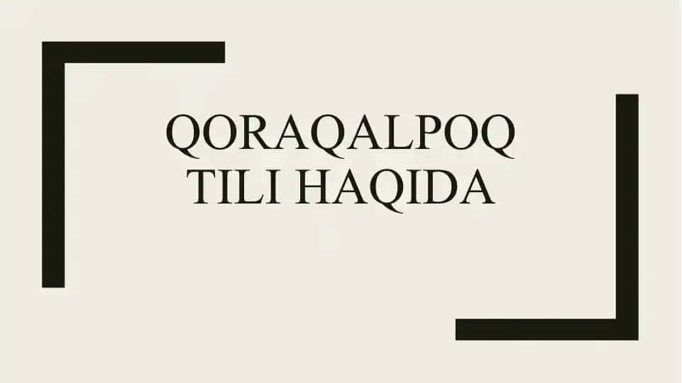 Qoraqalpoq tili haqida