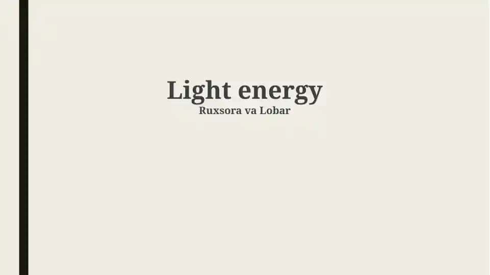Light energy