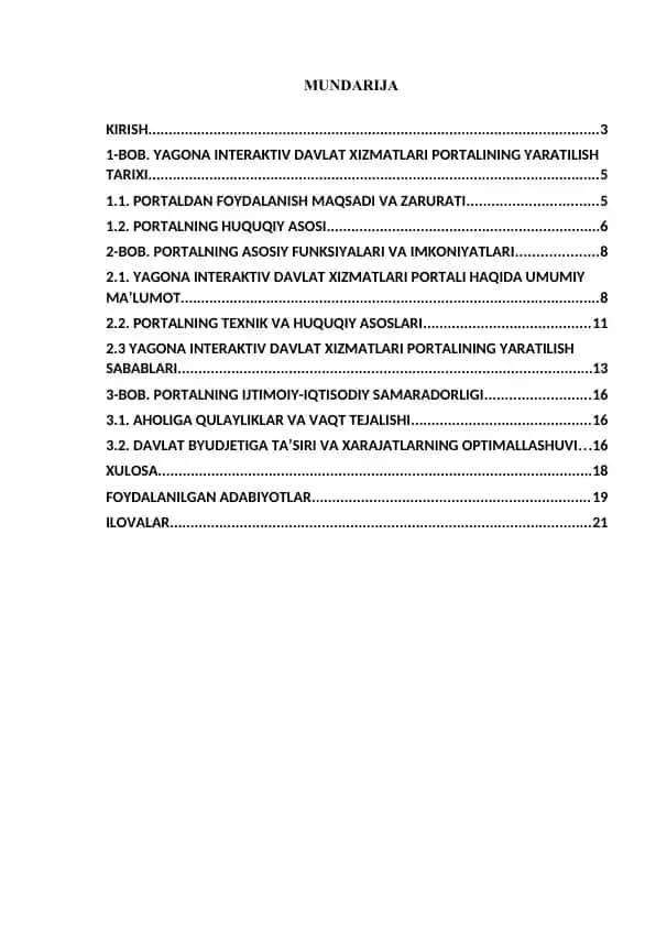 Yagona Interaktiv Davlat Xizmatlari Portalining Yaratilish Tarixi