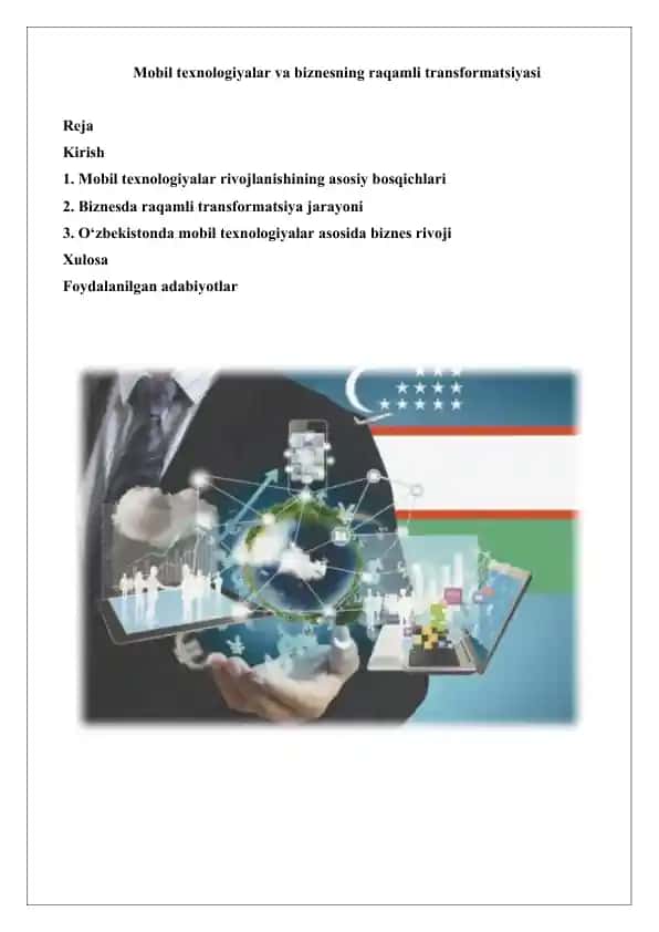 Mobil texnologiyalar va biznesning raqamli transformatsiyasi