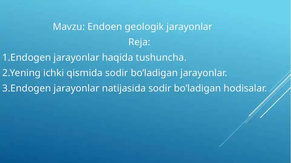 Endoen geologik jarayonlar