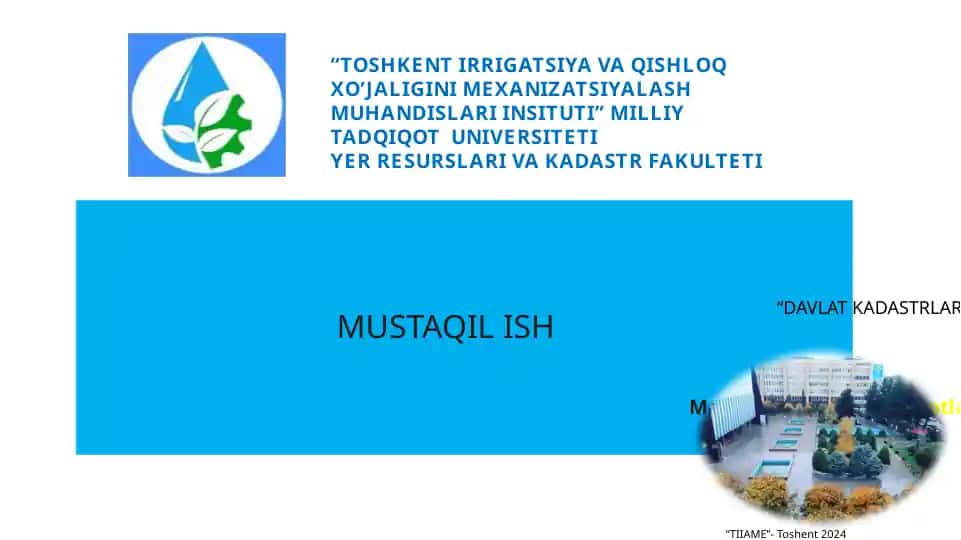 Kadastrma’lumotlariningochiqligivashaffofligi