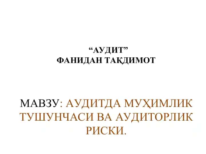 "АУДИТ"