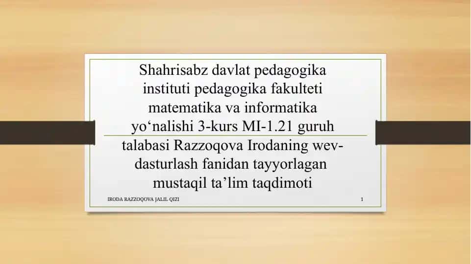 Websahifalargadizaynberishtexnologiyalari