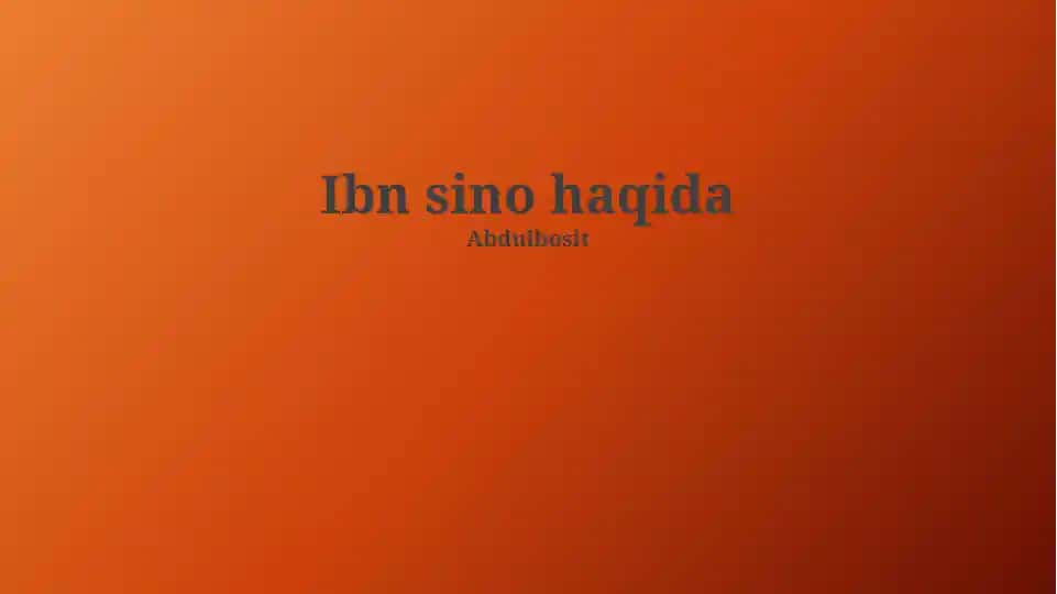 Ibn Sino haqida