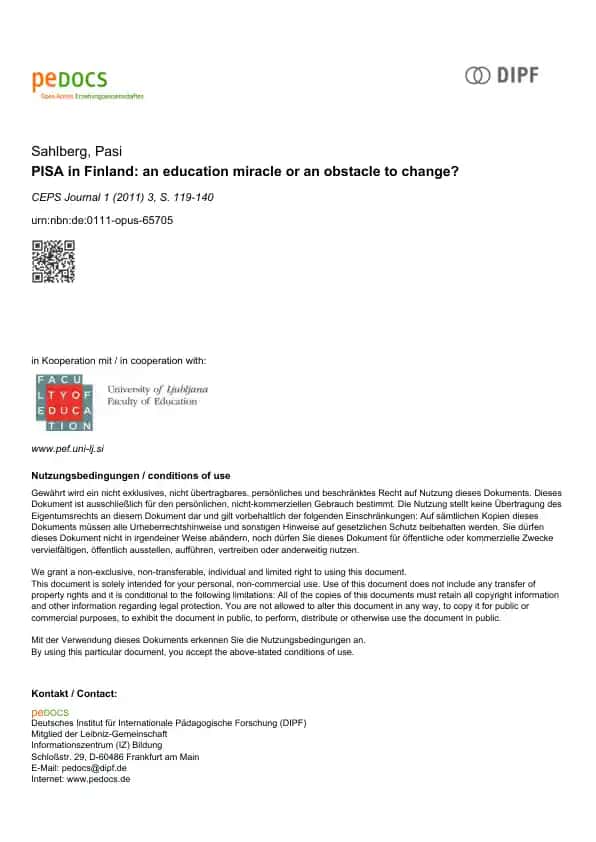 PISA in Finland: an education miracle or an obstacle to change?
