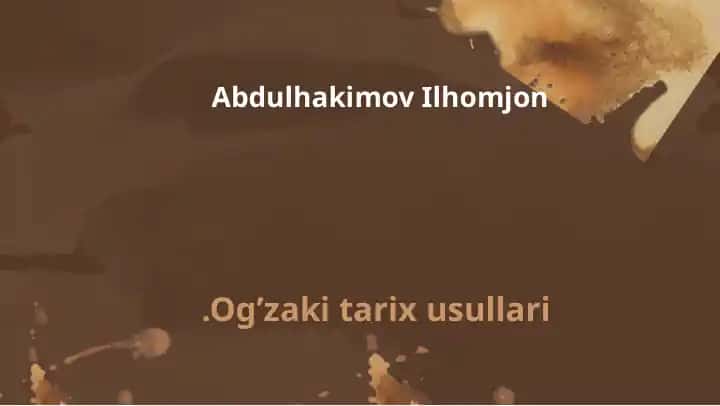 Og’zaki tarix usullari