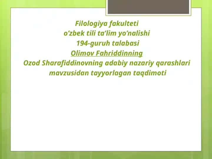 Ozod Sharafiddinovning adabiy-nazriy qarashlari