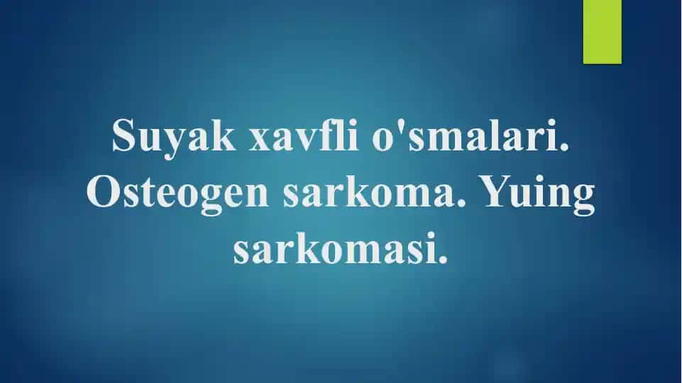 Suyak sarkomasi