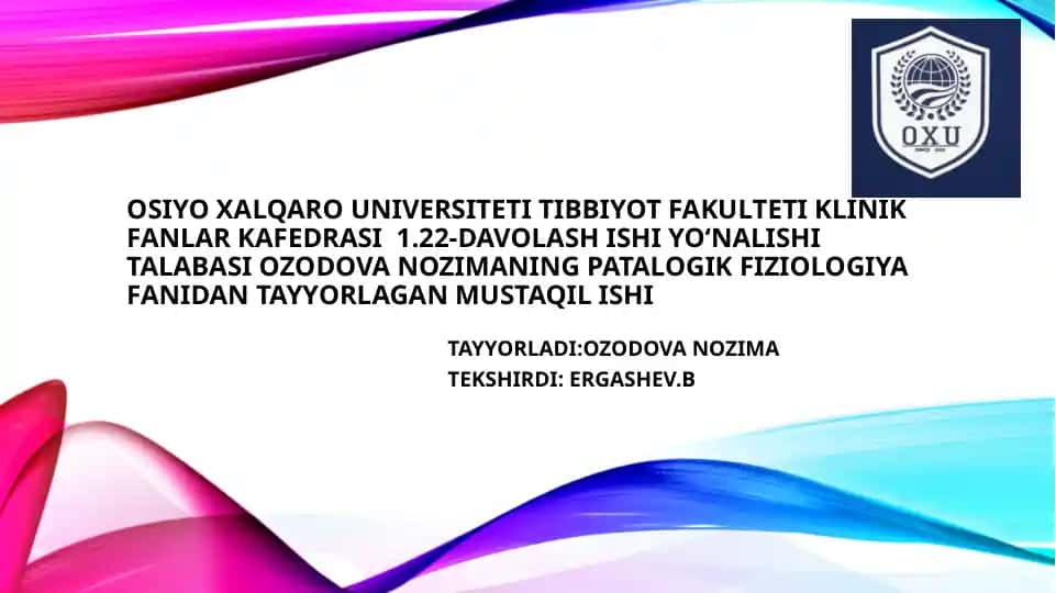 GIPOVOLEMIYALARDA QON AYLANISHINING OʻZGARISHLARI