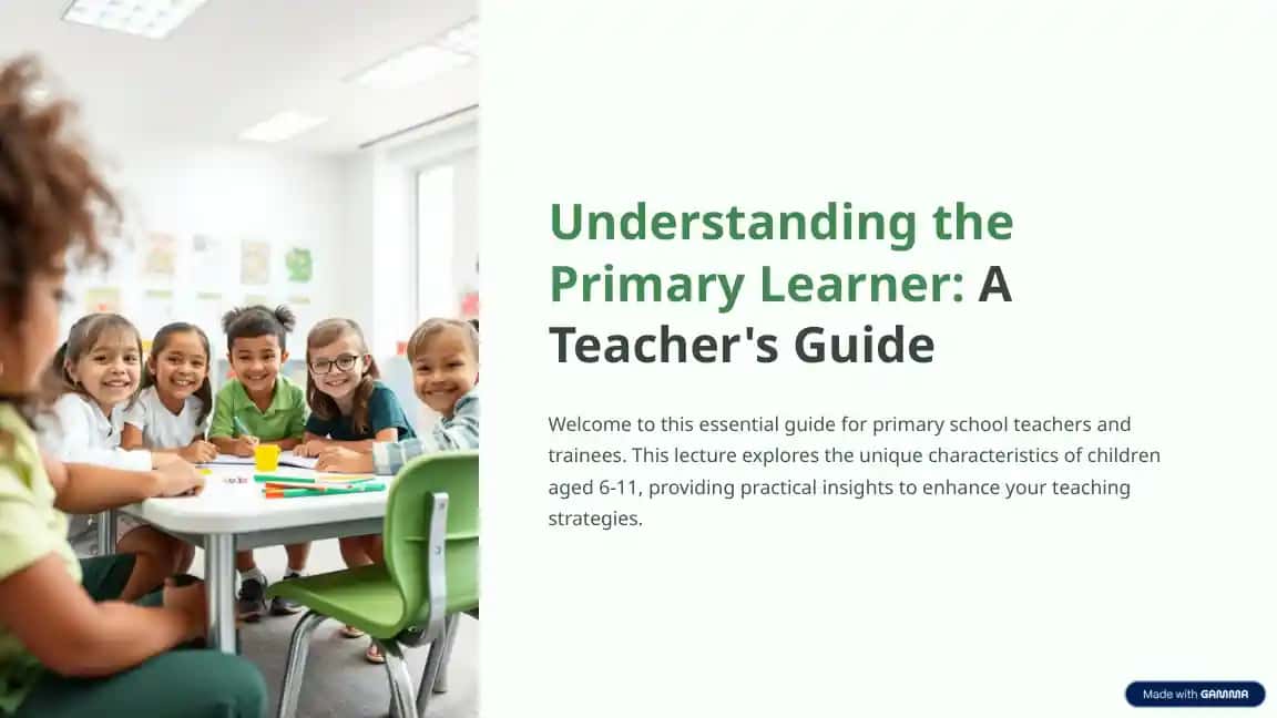Understanding the Primary Learner: A Teacher's Guide