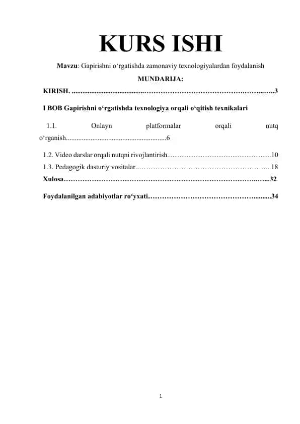 Gapirishni o‘rgatishda zamonaviy texnologiyalardan foydalanish
