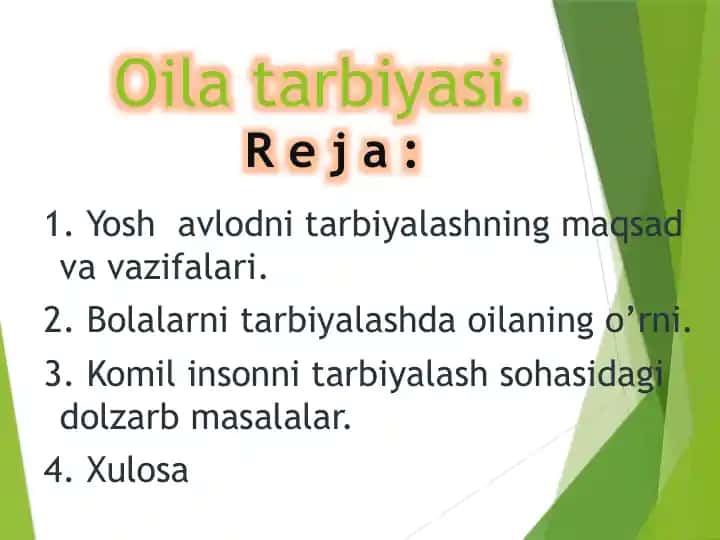 Oilatarbiyasi.R e j a