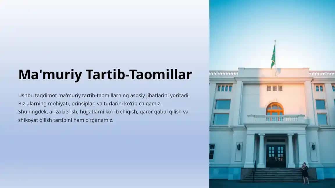 Ma'muriy Tartib-Taomillar