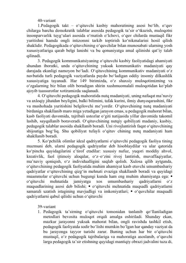 Pedagogik mahorat va kommunikatsiya