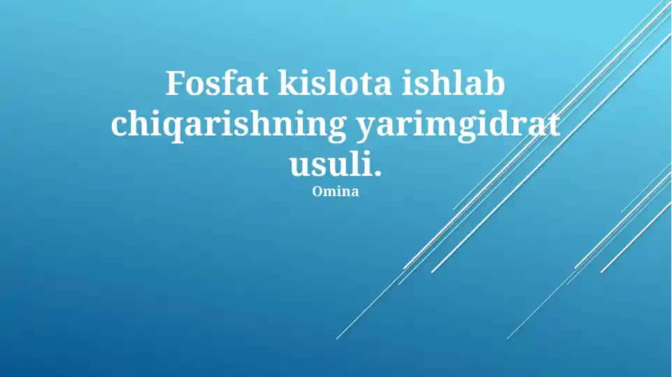 Fosfat kislota ishlab chiqarishning yarimgidrat usuli