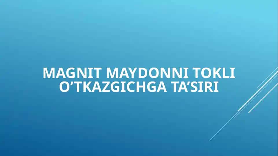 MAGNIT MAYDONNI TOKLI O’TKAZGICHGA TA’SIRI