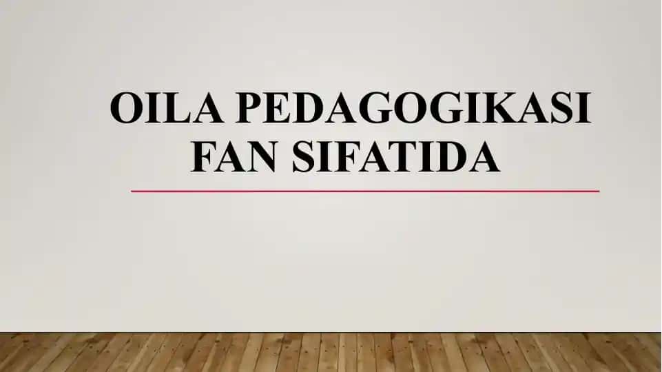 Oila pedagogikasi