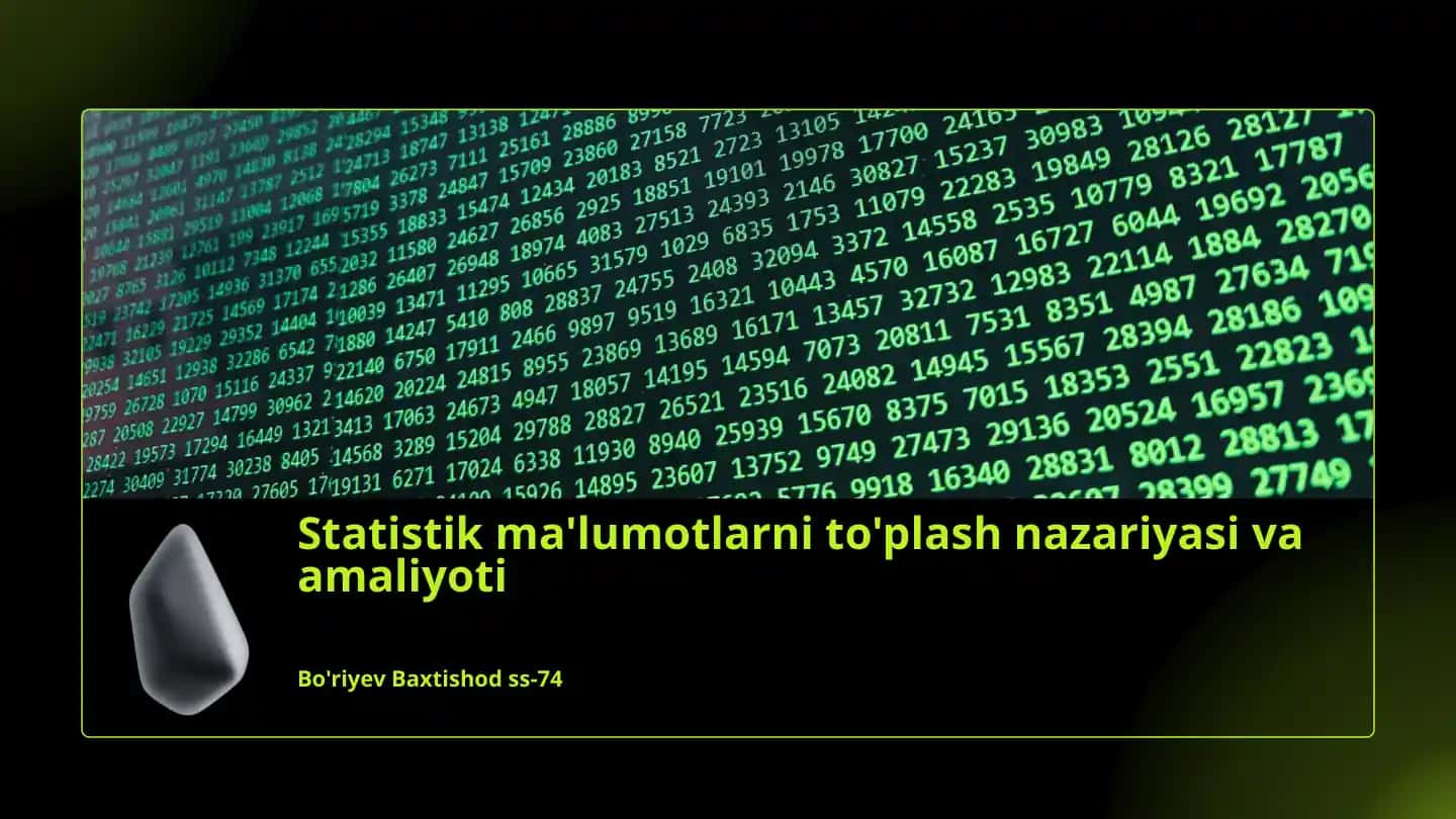 Statistik ma'lumotlarni to'plash nazariyasi va amaliyoti