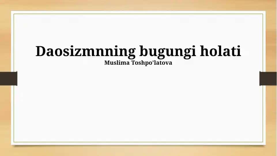 Daoizmning bugungi holati