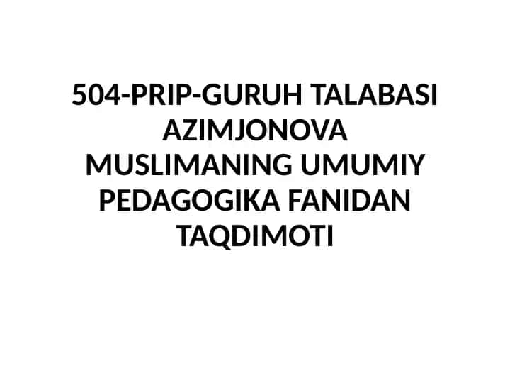 Aqliy Tarbiya Tur