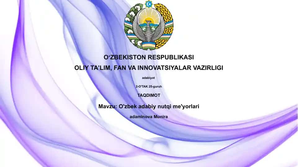 O'zbek adabiy tilining meʼyorlari
