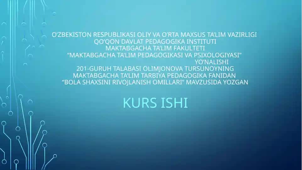 Bola shaxsini rivojlanish omillari