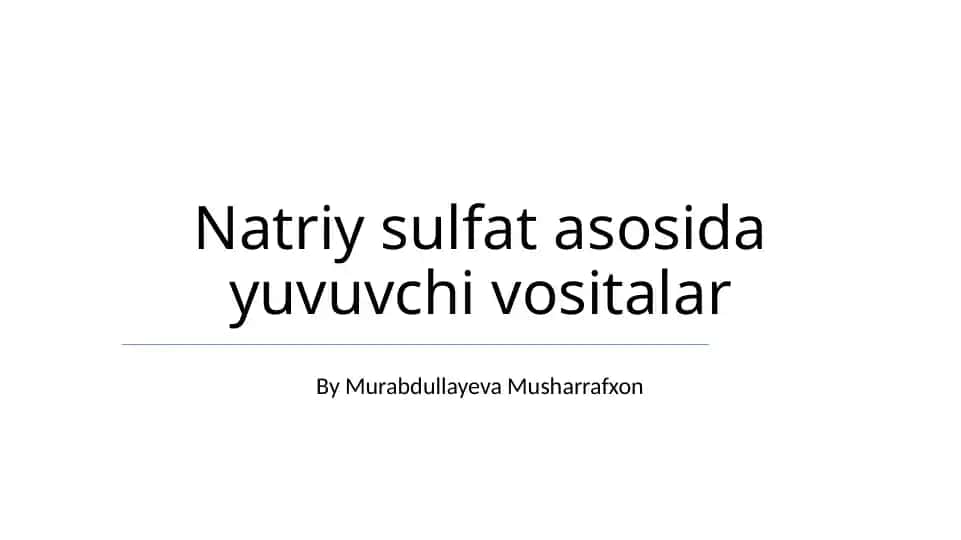Natriy sulfat asosida yuvuvchi vositalar