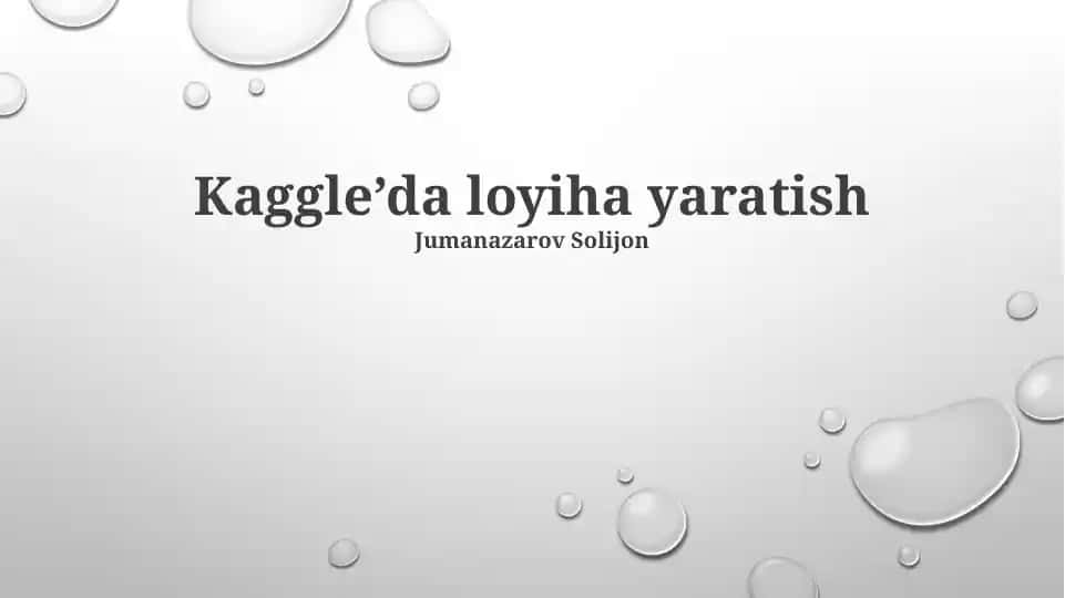 Kaggle’da loyiha yaratish