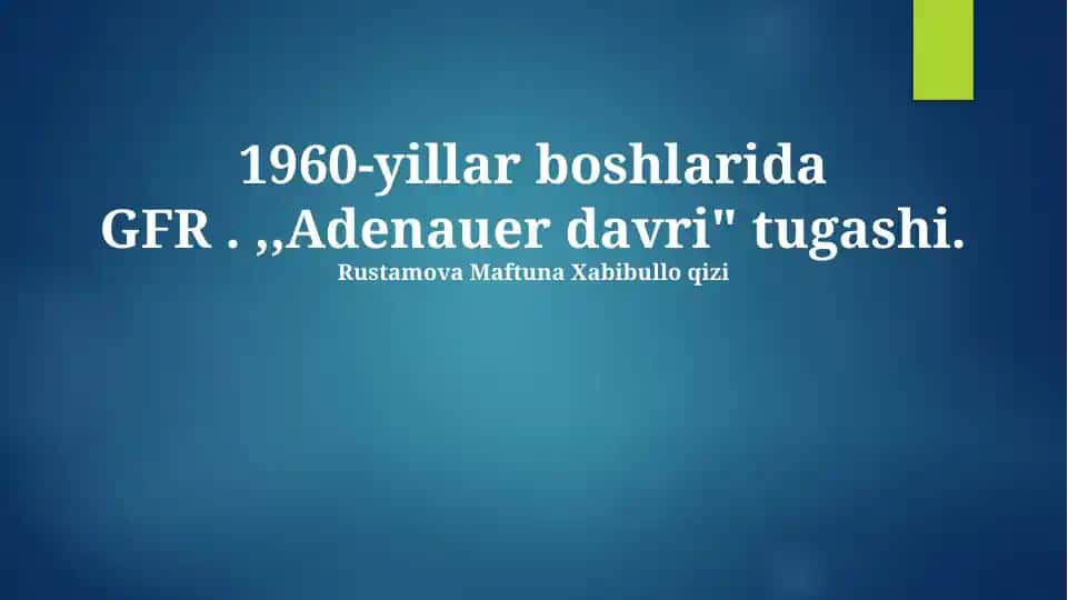 1960-yillar boshlarida siyosiy vaziyatning o'zgarishi
