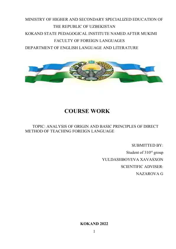 Analysis of Origin and Basic Principles of Direct Method of Teaching Foreign Language