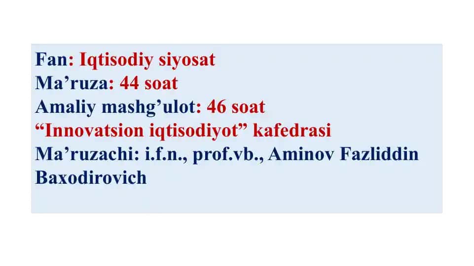 Iqtisodiy siyosat