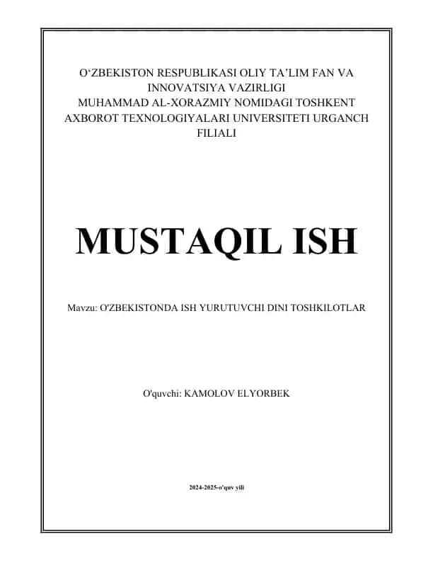 O'zbekistonda Diniy Tashkilotlar va ularning Roli