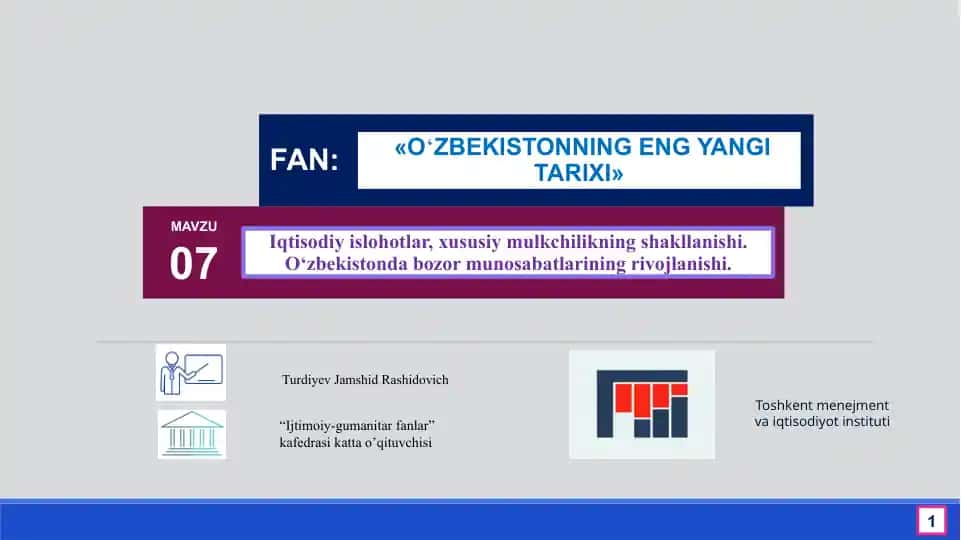 Bozor iqtisodiy islohotlari, xususiy mulkchilikning shakllanishi