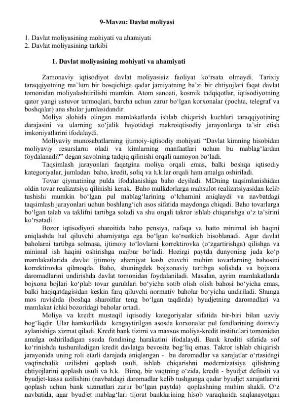 Davlat moliyasi