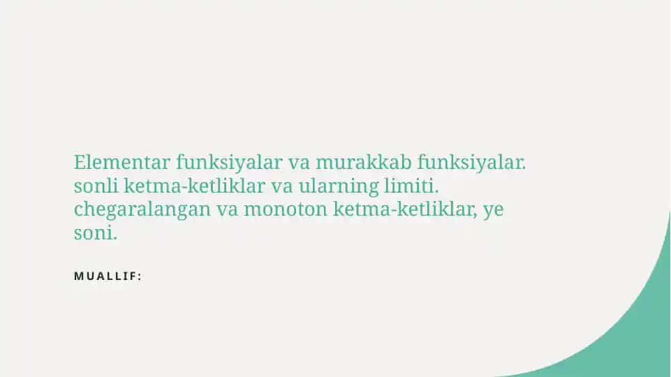 Elementar funksiyalar