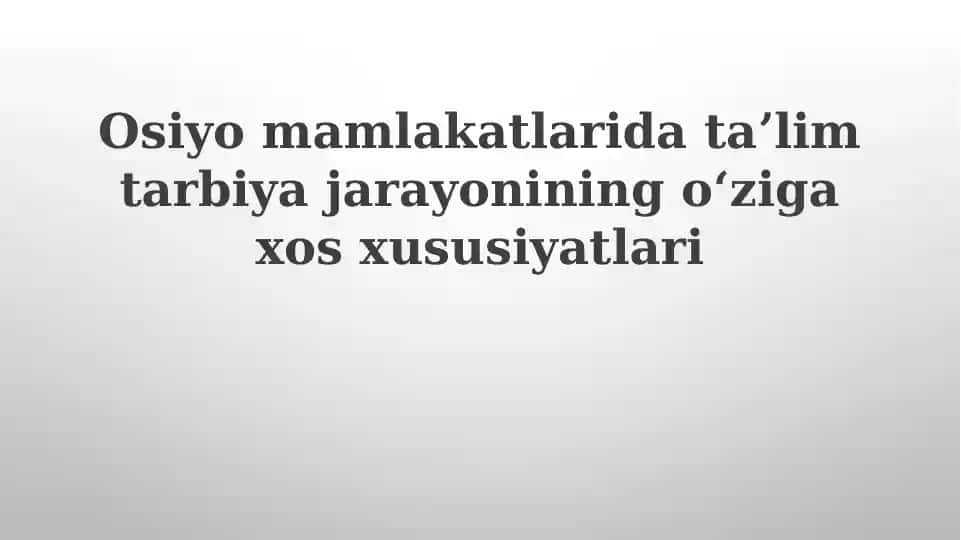 Osiyo taʼlim tizimlari