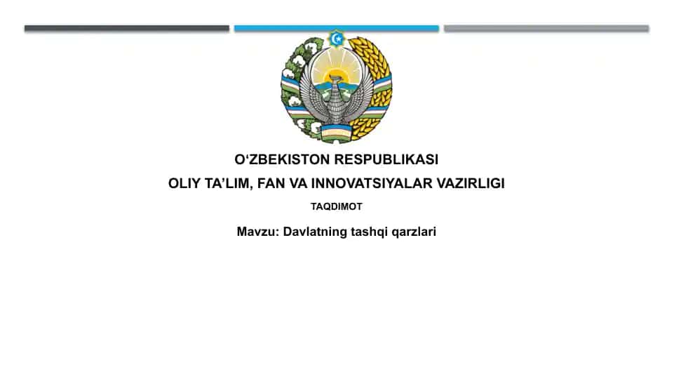 Davlatning tashqi qarzlari