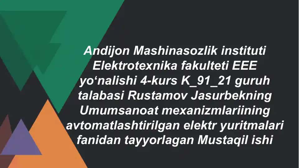 Liftlarning Konstruksiyasi va Texnik Korsatkichlari