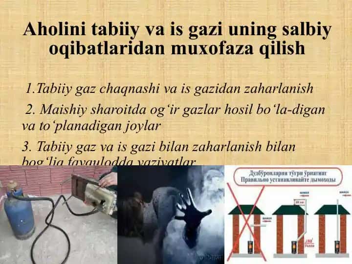 Tabiiy gazlar va is gazidan muxofaza