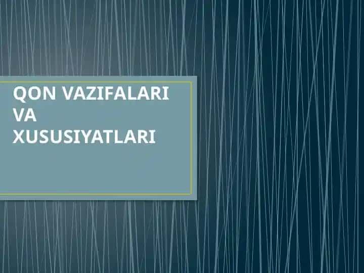 Qon vazifalari va xususiyatlari