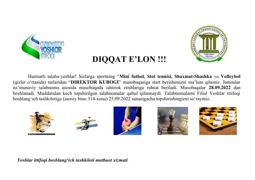 "DIREKTOR KUBOGI" musobaqasi